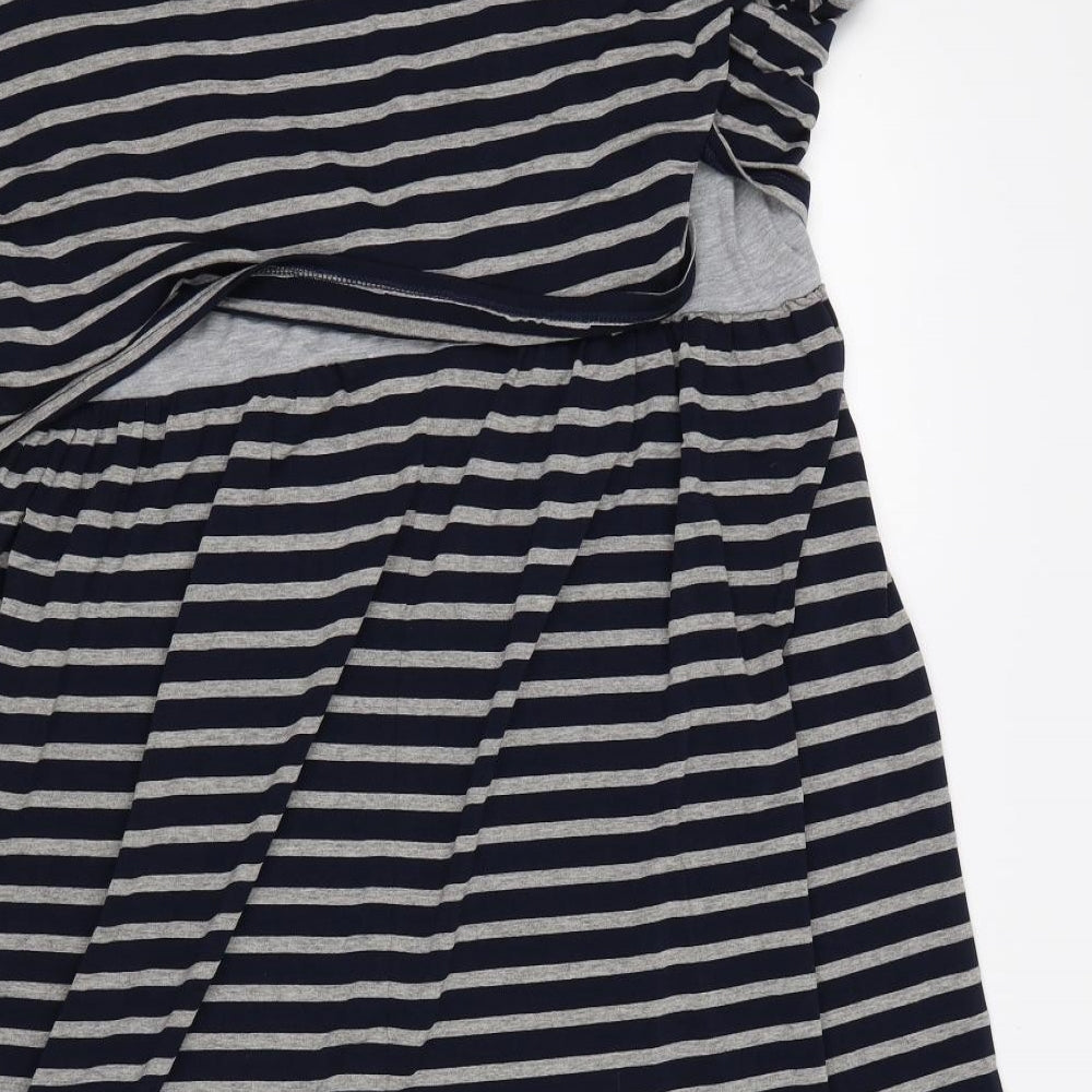 Dorothy Perkins Womens Multicoloured Striped Polyester A-Line Size 22 Round Neck