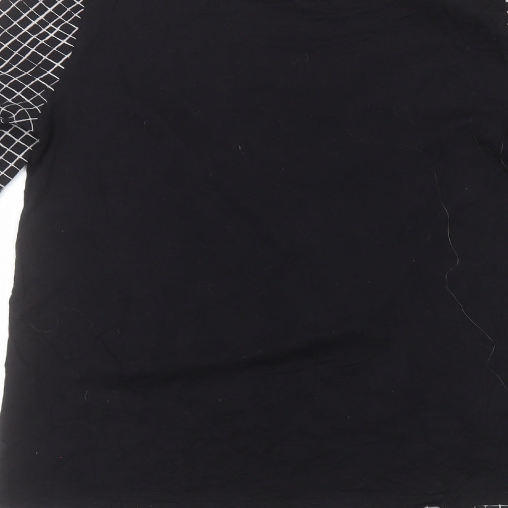 Matalan Womens Black Polyester Basic T-Shirt Size 10 Round Neck