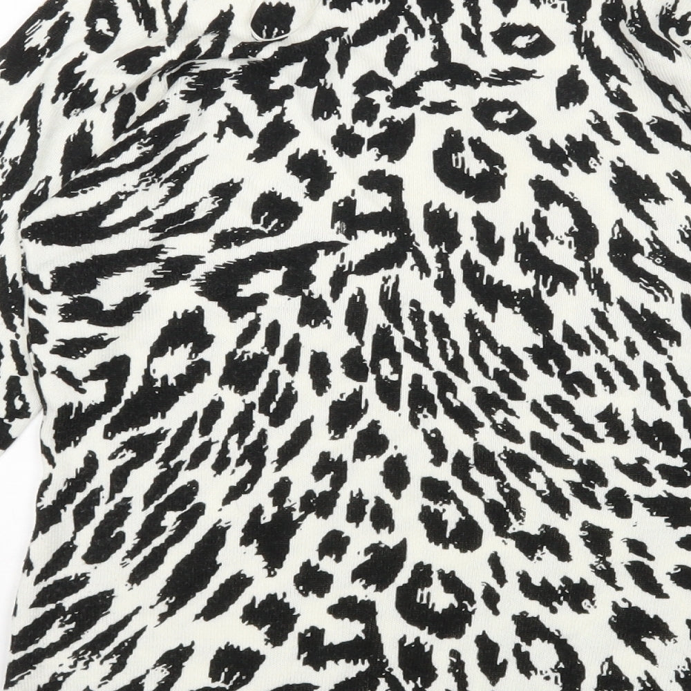 Papaya Womens Multicoloured Round Neck Animal Print Acrylic Pullover Jumper Size 12