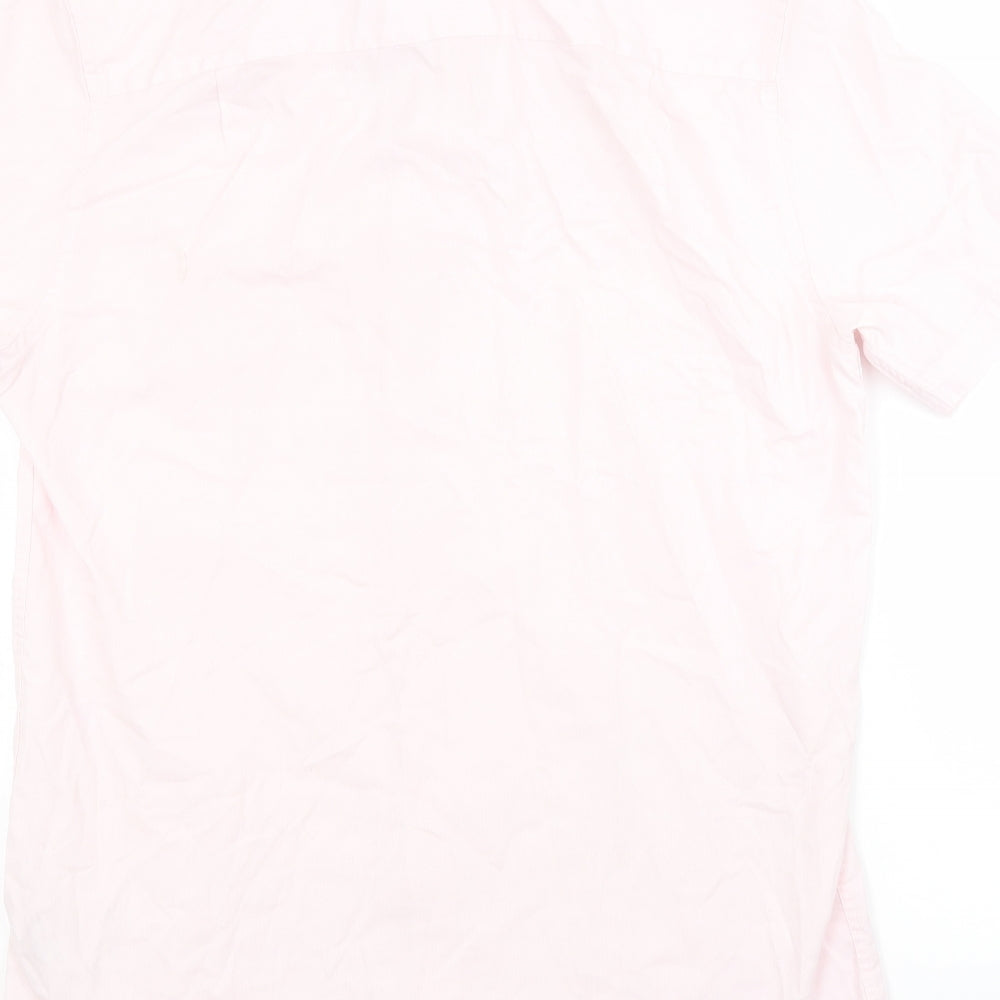 NEXT Mens Pink Polyester Button-Up Size 15.5 Collared