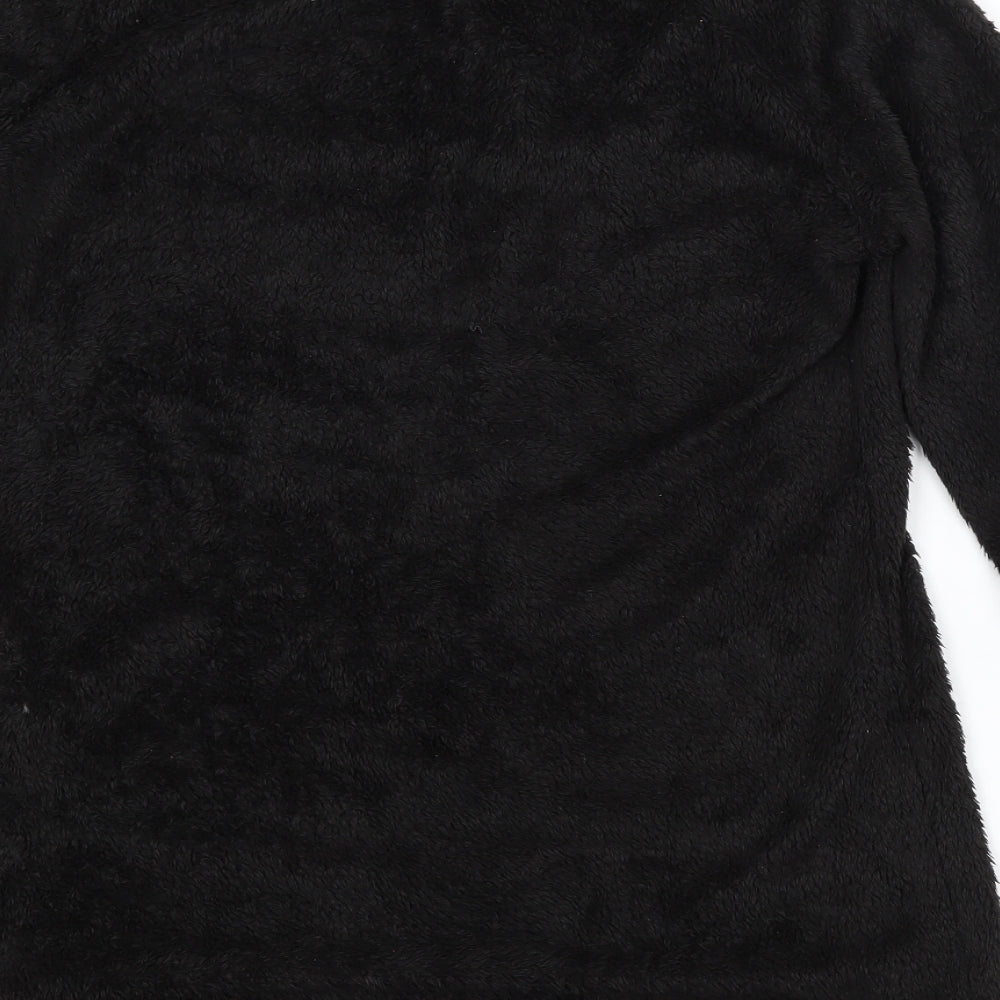 Preworn Womens Black Crew Neck Cotton Pullover Jumper Size 2XL