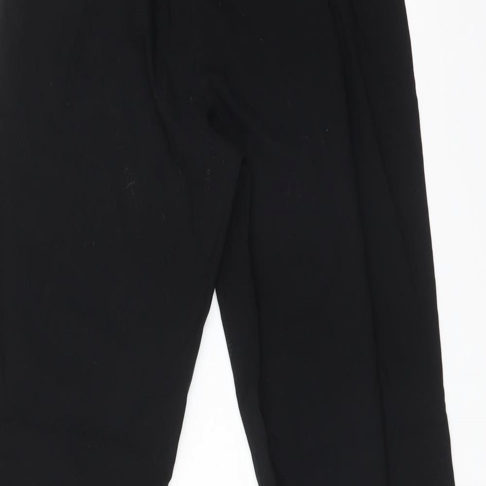 M&S Womens Black Viscose Trousers Size 14 L26 in Regular