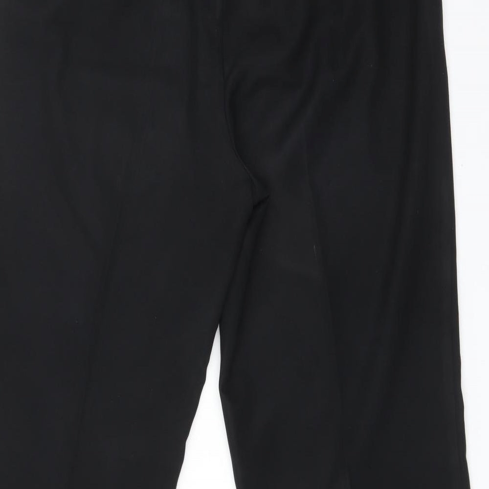 M&S Womens Black Polyester Dress Pants Trousers Size 14 L26 in Regular