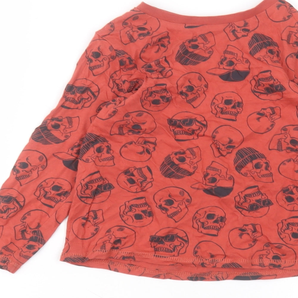 George Boys Orange Cotton Basic T-Shirt Size 5-6 Years Round Neck