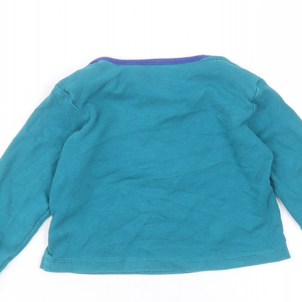Nutmeg Boys Blue Cotton Basic T-Shirt Size 2-3 Years Round Neck
