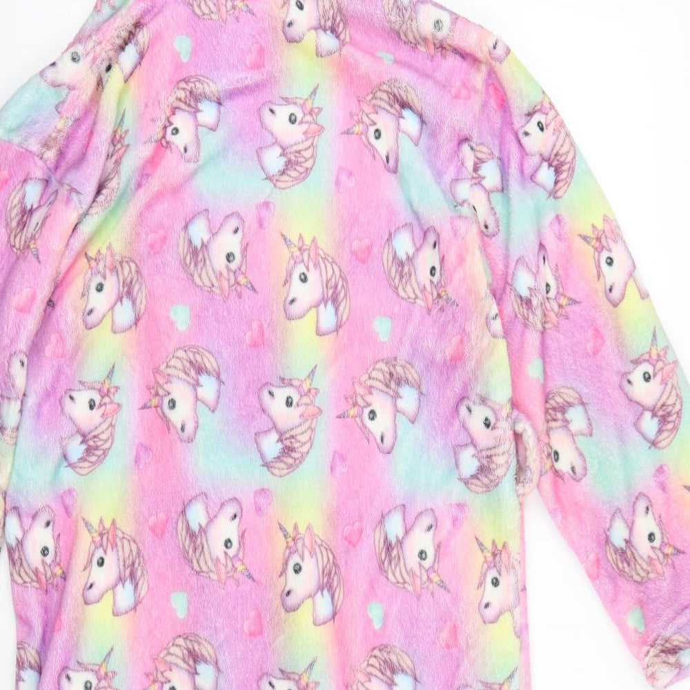 Emoji Girls Pink Animal Print Polyester Gown Size 9-10 Years - Unicorns