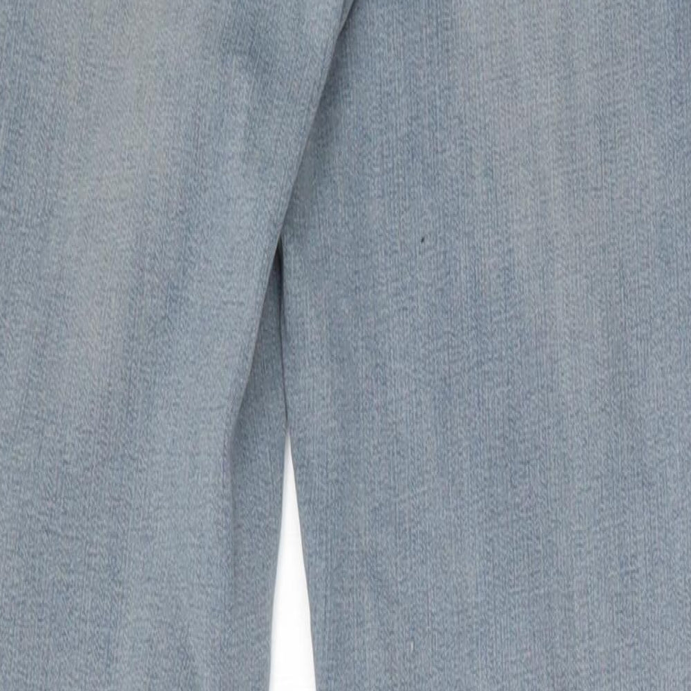 NEXT Womens Blue Cotton Jegging Trousers Size 12 L29 in Regular Zip