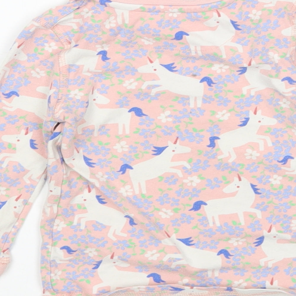 M&S Girls Multicoloured Floral Cotton Pyjama Top Size 18-24 Months - Unicorn