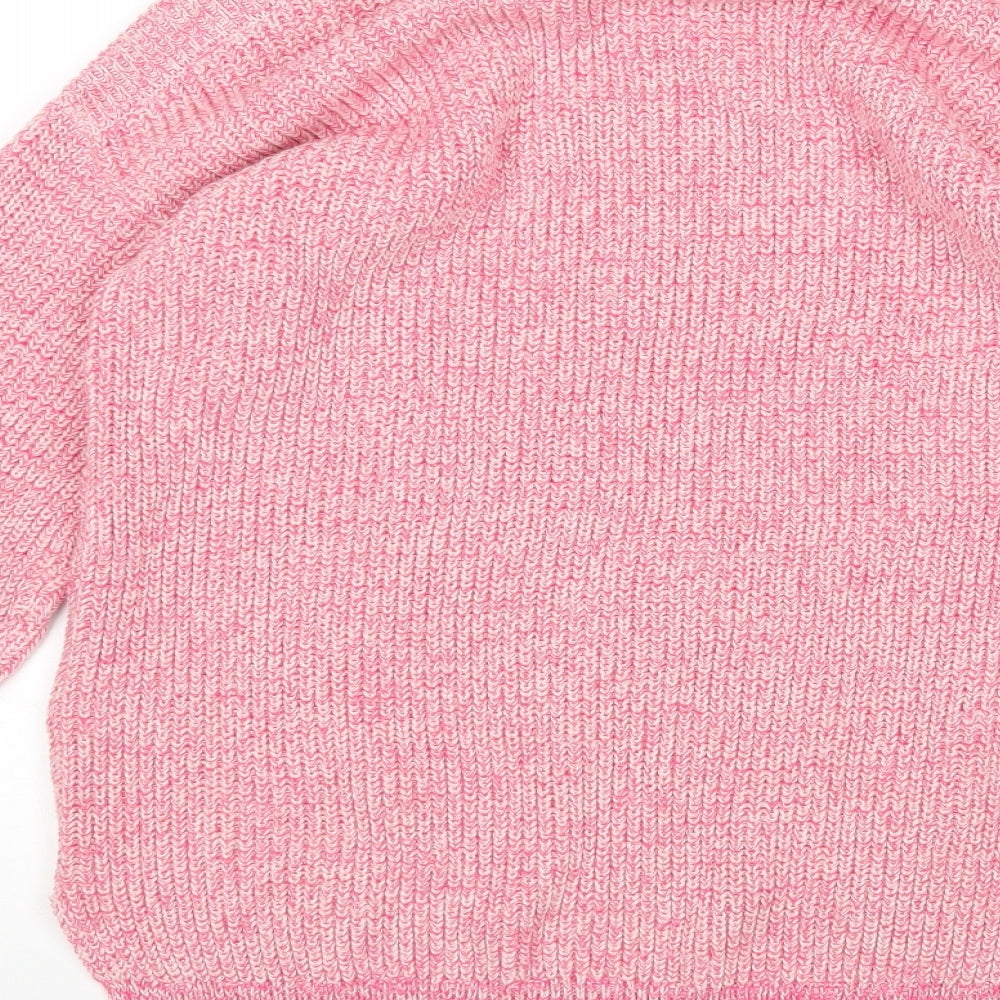 M&S Womens Pink Boat Neck Cotton Pullover Jumper Size M