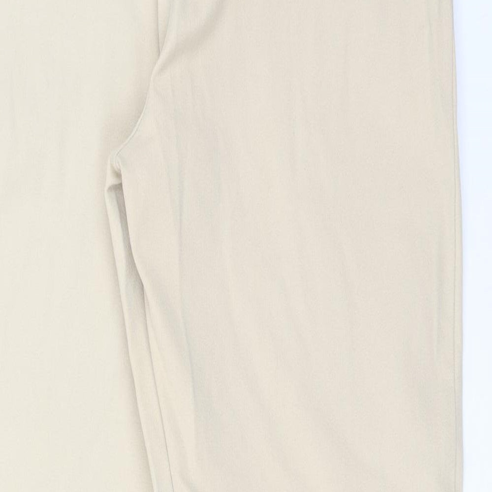 Preworn Womens Beige Cotton Trousers Size 14 L28 in Regular