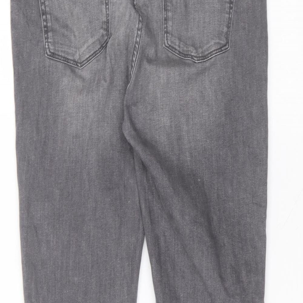 Marks and Spencer Womens Black Cotton Straight Jeans Size 12 L28 in Regular