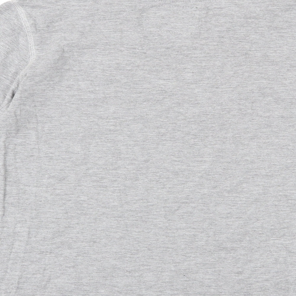Tokyo Laundry Co Boys Grey Cotton Basic T-Shirt Size 11-12 Years Round Neck Pullover - Badge Detail