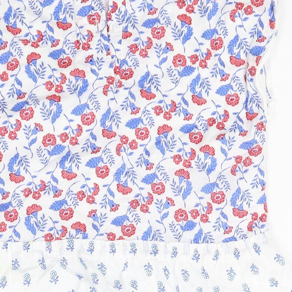 Gap Girls Multicoloured Floral 100% Cotton Basic Blouse Size 5 Years Round Neck