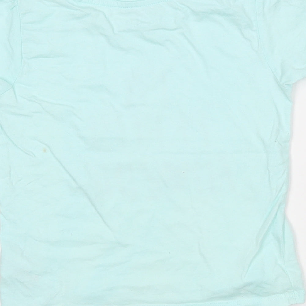 Primark Girls Green Cotton Basic T-Shirt Size 12-18 Months Round Neck