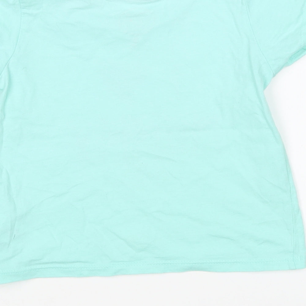 Primark Girls Green Cotton Basic T-Shirt Size 2-3 Years Round Neck - I love Mummy