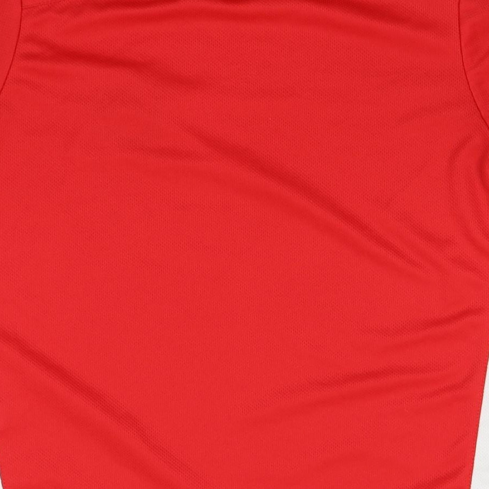 Preworn Boys Red Polyester Basic T-Shirt Round Neck - Football