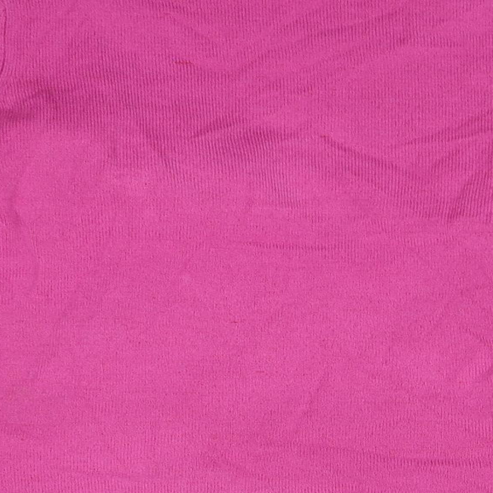 FILAT! Womens Pink Round Neck Acrylic Pullover Jumper Size S
