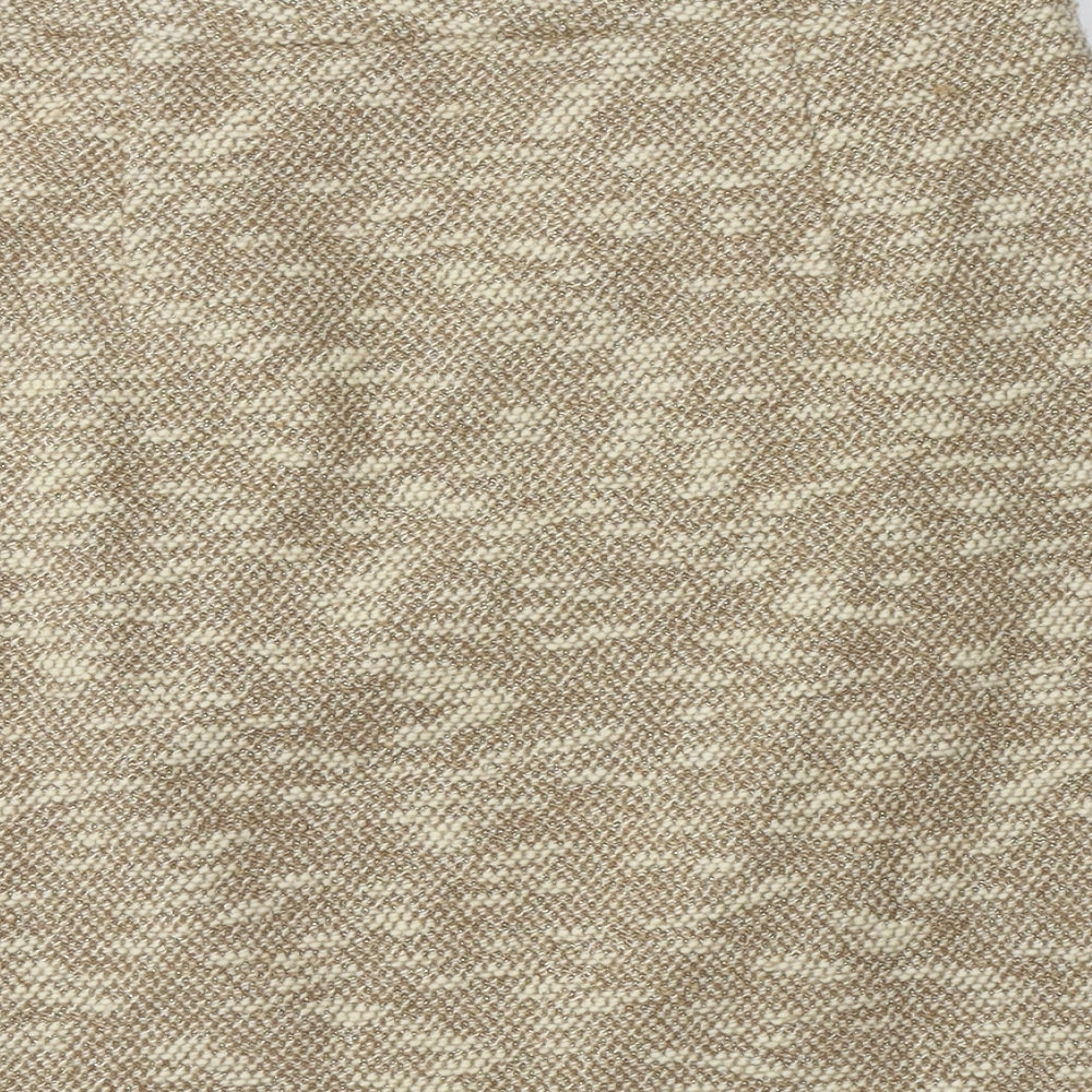 Miss Patina Womens Beige Acrylic Mini Skirt Size L