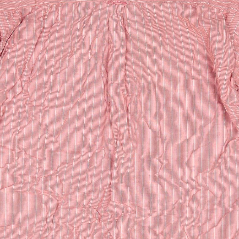 Maine Mens Orange Striped Cotton Button-Up Size M Collared - Terracotta