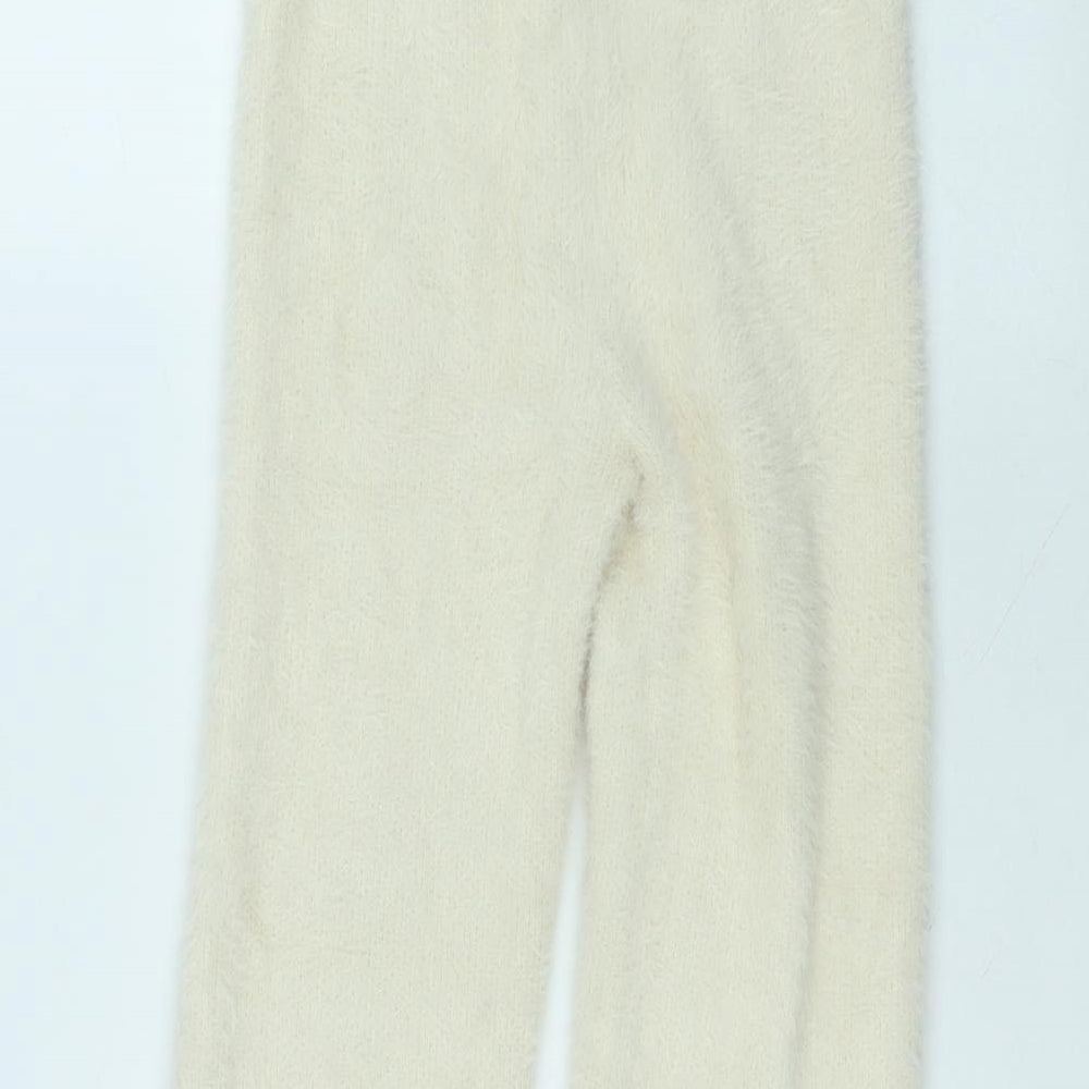 Matalan Girls White Polyamide Sweatpants Trousers Size 10 Years Regular