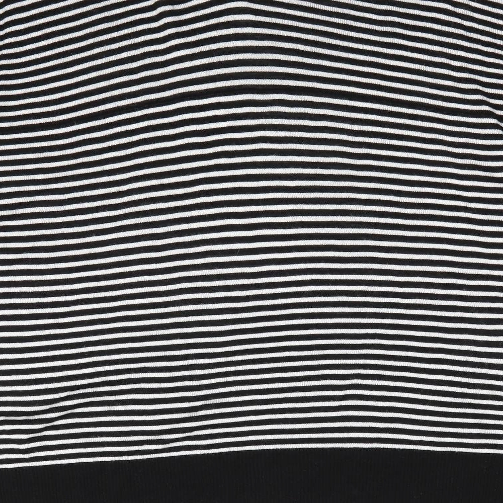 Limited Eddition Womens Black V-Neck Striped Pullover Jumper Size 16 - V Neck Front & Back