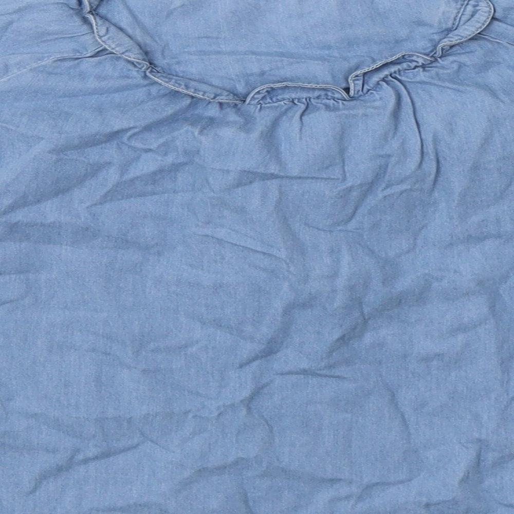 TU Baby Blue Cotton Shirt Dress Size 12-18 Months Henley