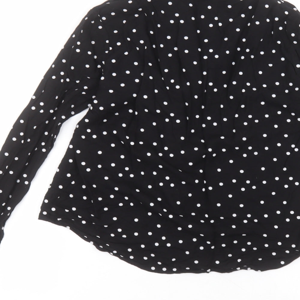 monkl Womens Black Collared Polka Dot Viscose Cardigan Jumper Size XS