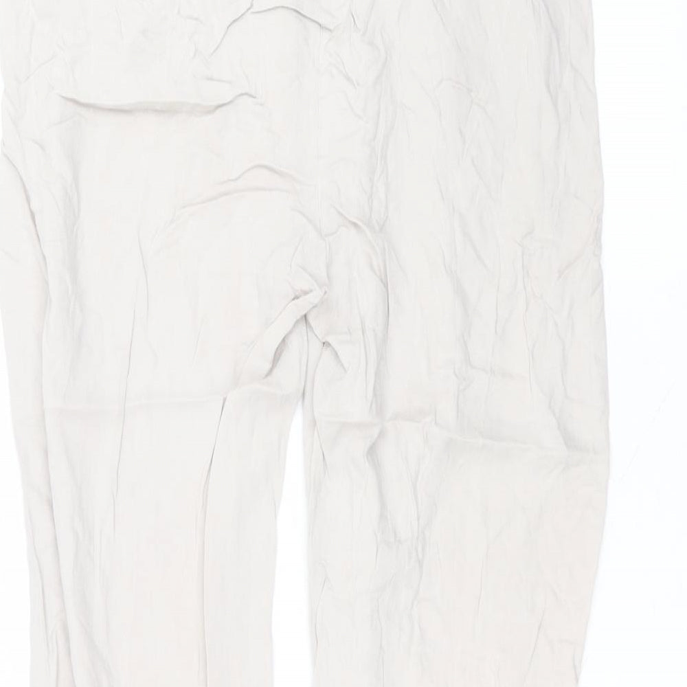 H&M Womens Grey Viscose Trousers Size 10 L22 in Regular