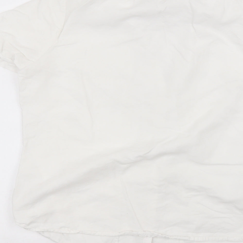 Marks and Spencer Womens White Lyocell Basic Button-Up Size 12 Collared