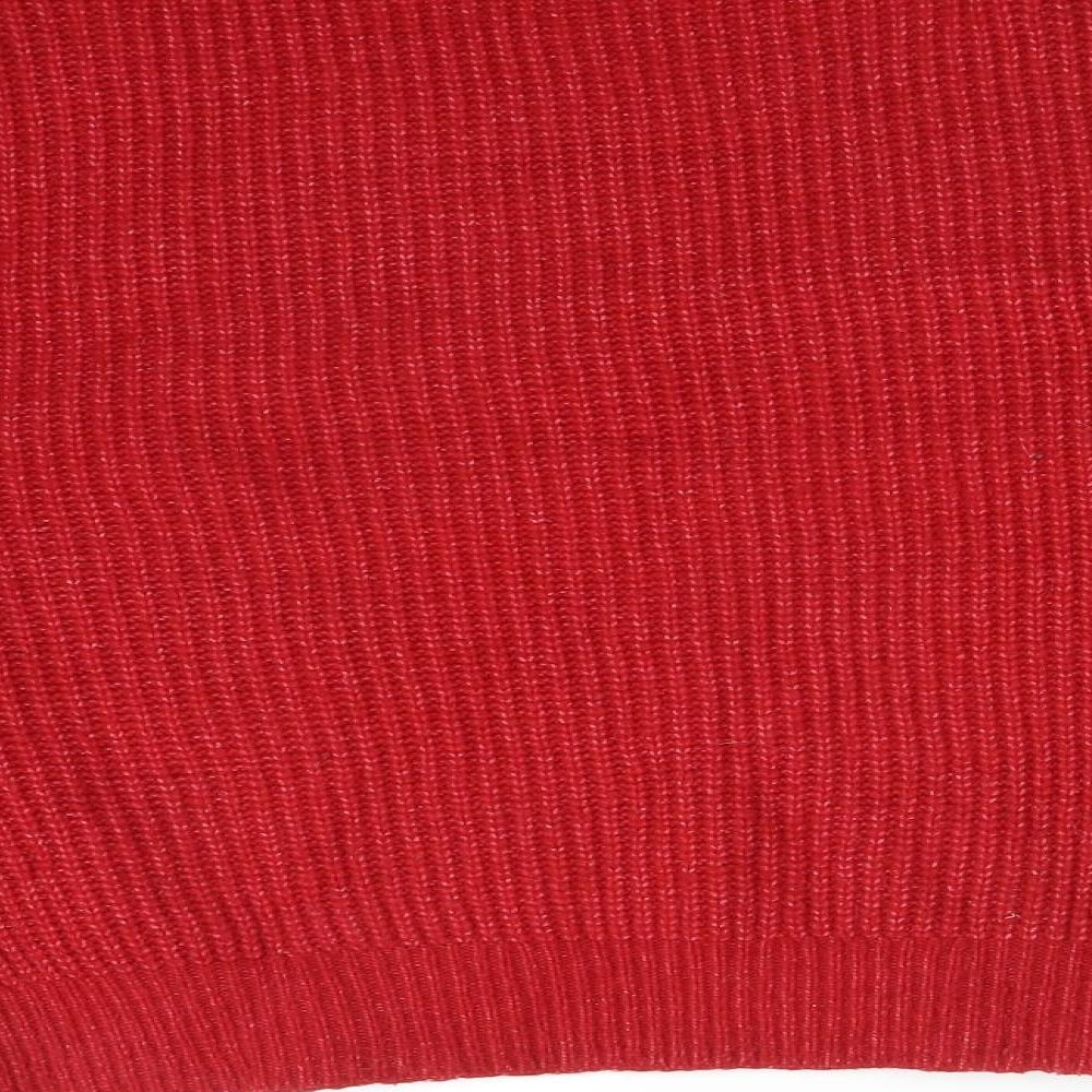 Primark Womens Red Mock Neck Acrylic Pullover Jumper Size M
