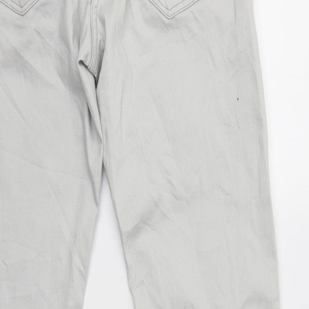 Upz Fashion Womens Grey Cotton Straight Jeans Size 12 L31 in Regular