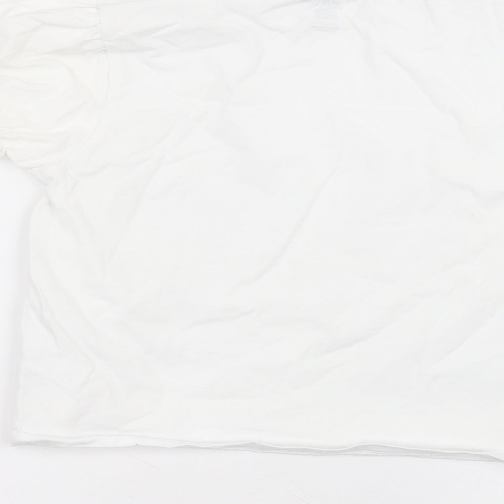 F&F Girls White Cotton Basic T-Shirt Size 10-11 Years Round Neck