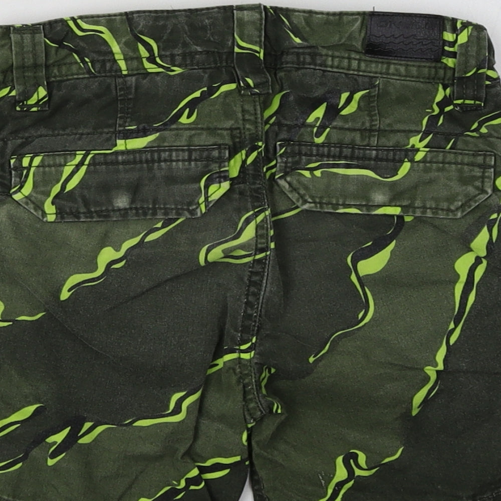 O'Neill Boys Green Geometric Cotton Cargo Shorts Size 6 Years Regular