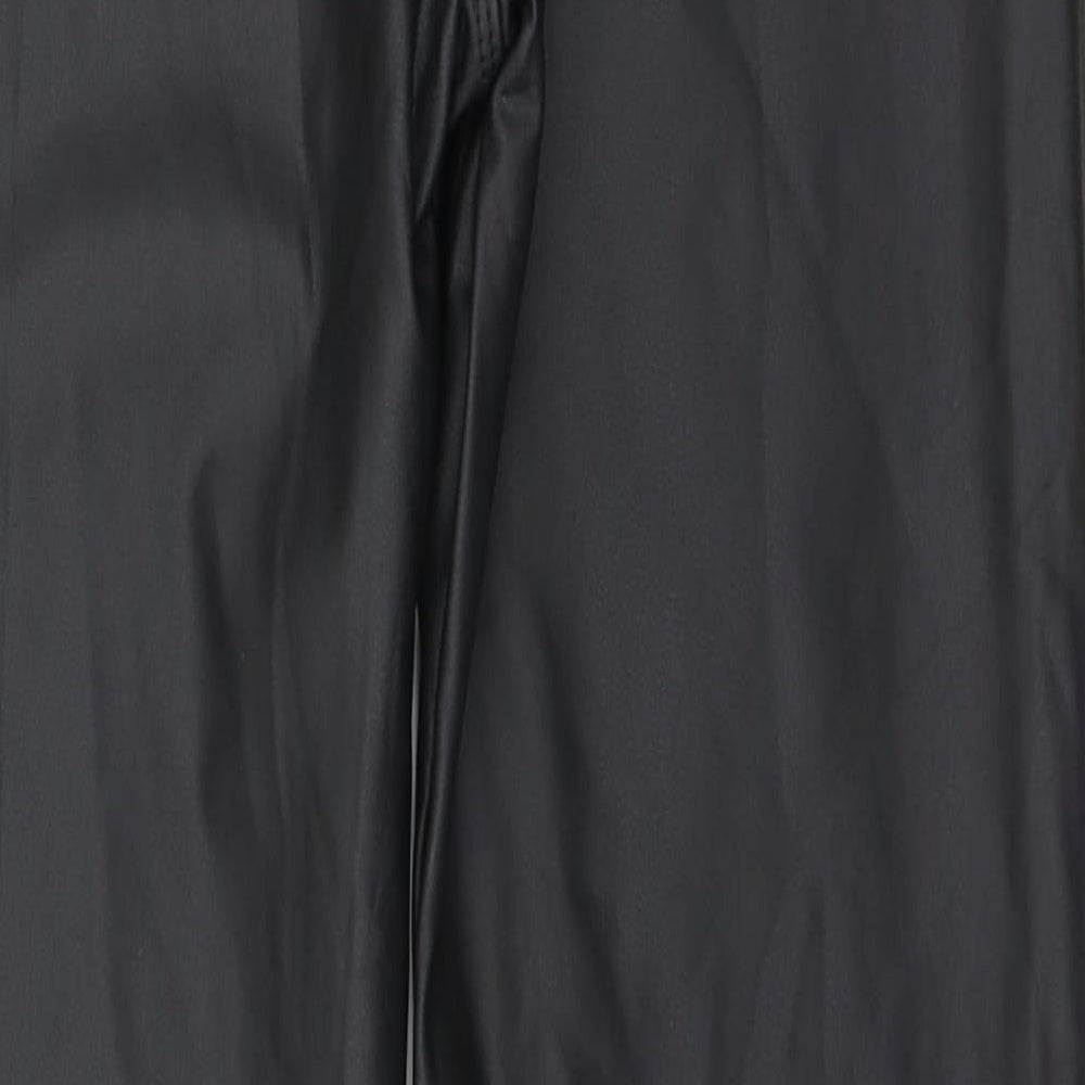 Paris Womens Brown Polyurethane Trousers Size M L23 in Regular