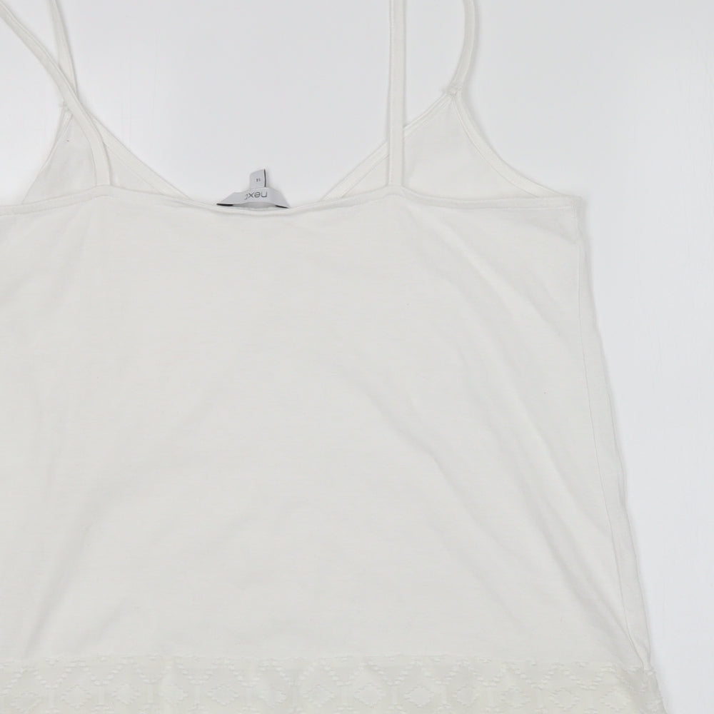 NEXT Womens White Polyester Basic Tank Size 14 V-Neck