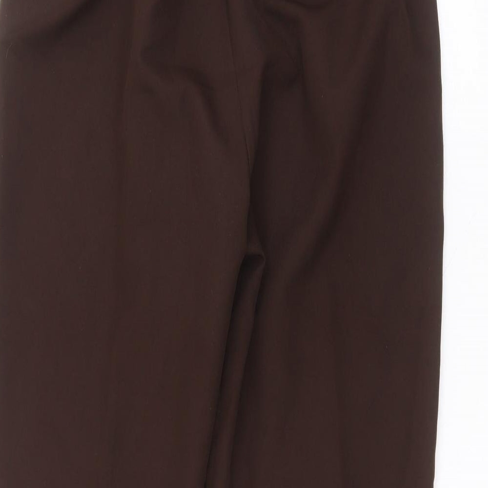 sarah hamilton Womens Brown Polyester Trousers Size 14 L25 in Regular