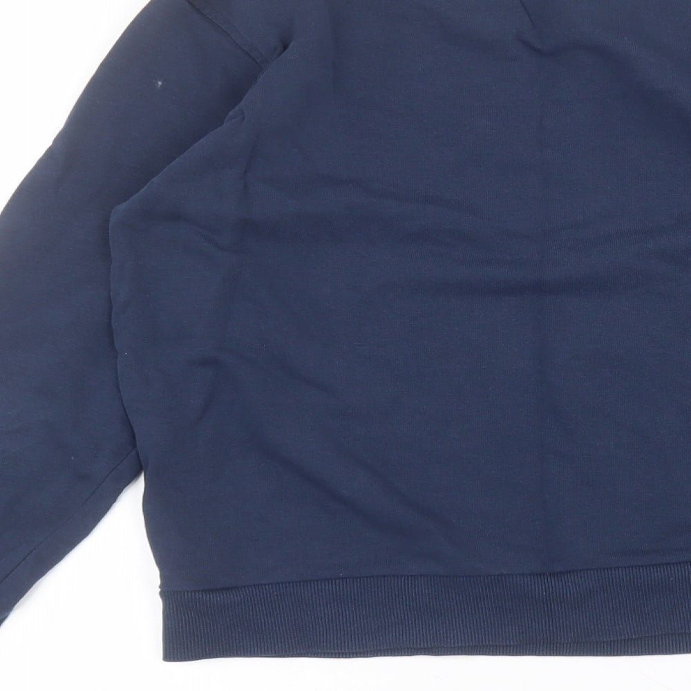 Marks and Spencer Womens Blue Round Neck Cotton Pullover Jumper Size XS