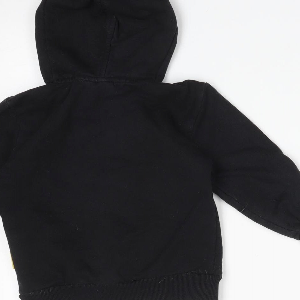 Primark Boys Black Cotton Full Zip Hoodie Size 5-6 Years - BATMAN