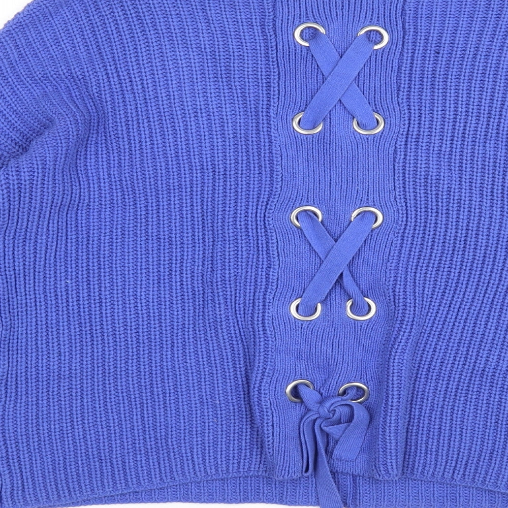 NEXT Womens Blue Round Neck Cotton Pullover Jumper Size 10