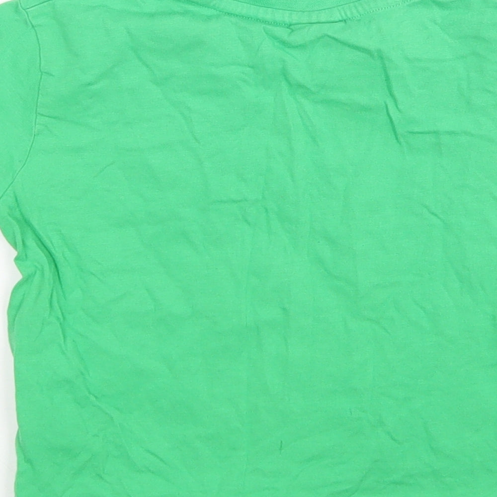 Slazanger Boys Green Cotton Basic T-Shirt Size 3-4 Years Round Neck