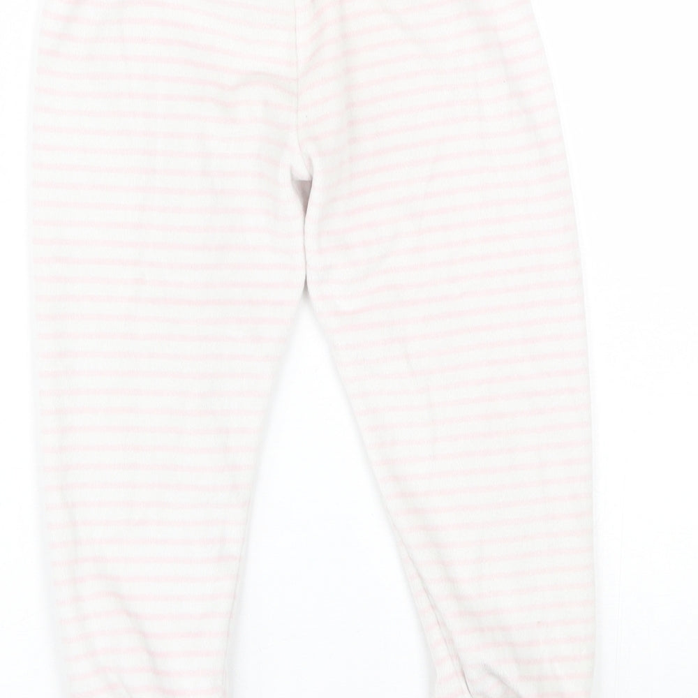 Disney Girls Pink Striped Polyester Pyjama Pants Size 4 Years