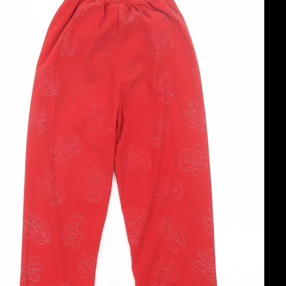 Disney Girls Red Polyester Pyjama Pants Size 8 Years - Minnie Mouse