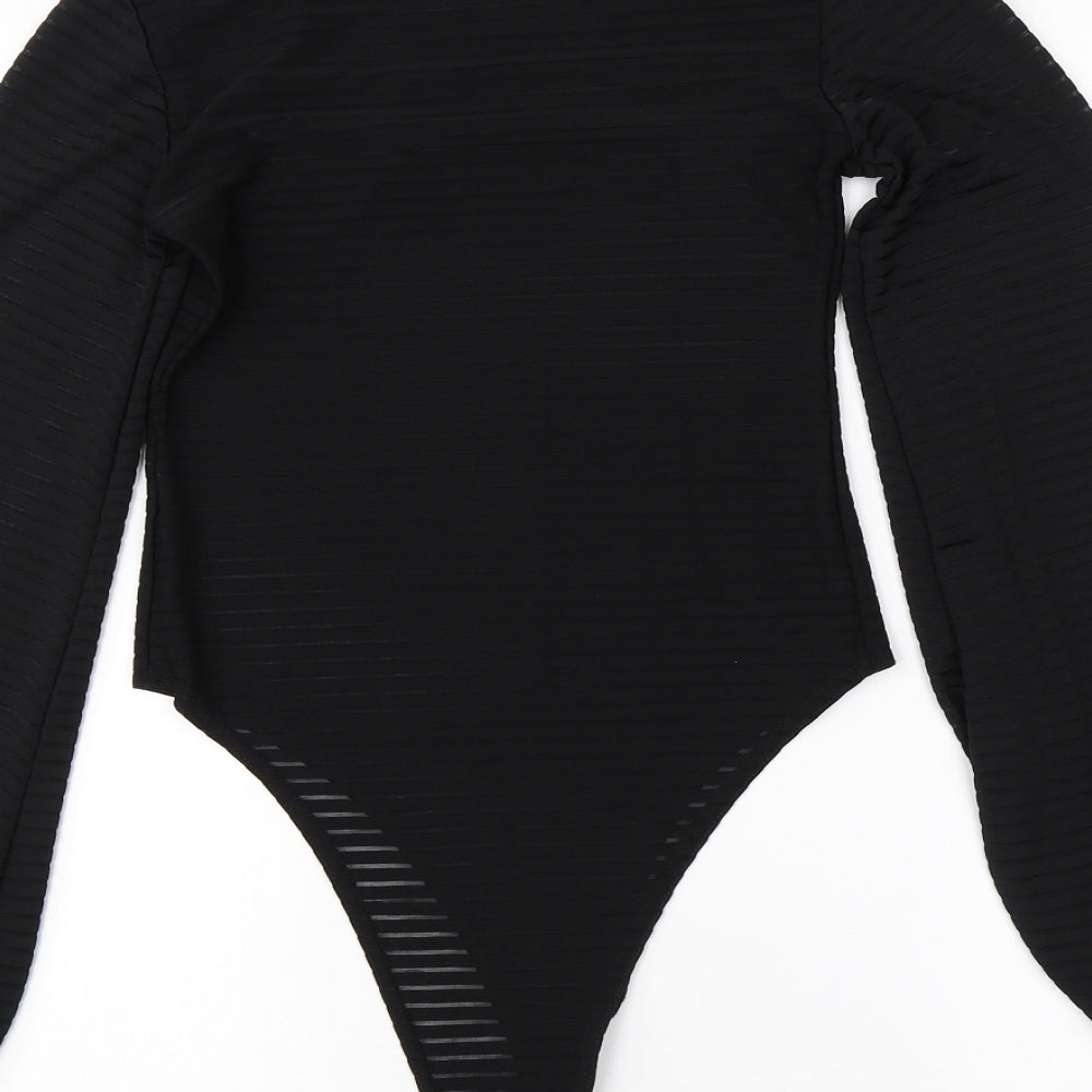 PRETTYLITTLETHING Womens Black Polyester Romper One-Piece Size 8