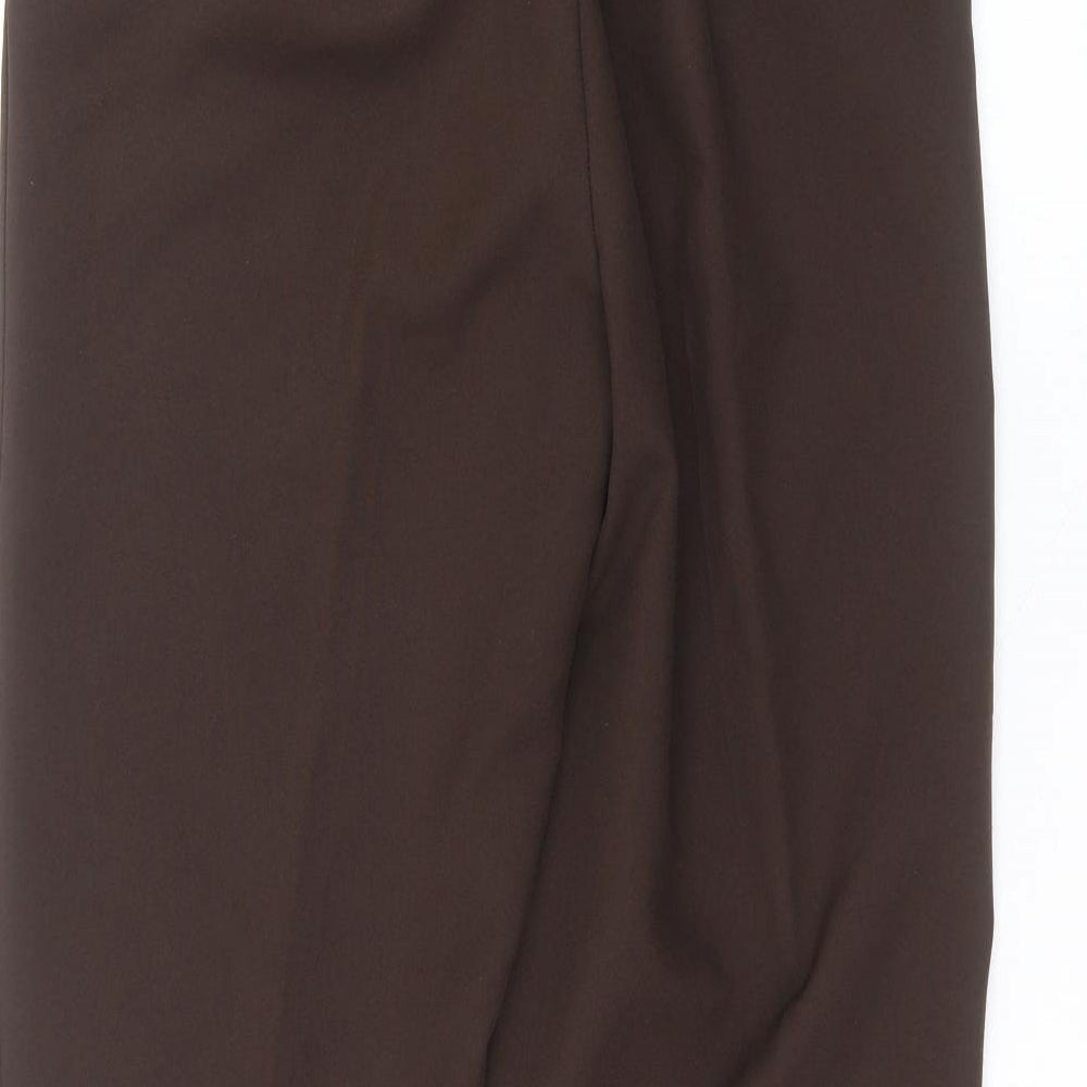 BM Womens Brown Polyester Trousers Size S L27 in Regular