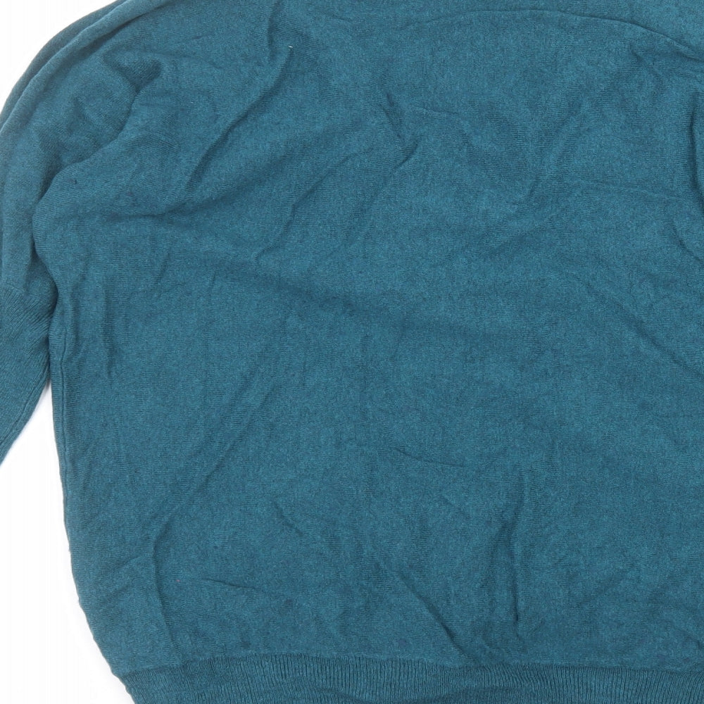 Note Womens Blue V-Neck Viscose Cardigan Jumper Size 16