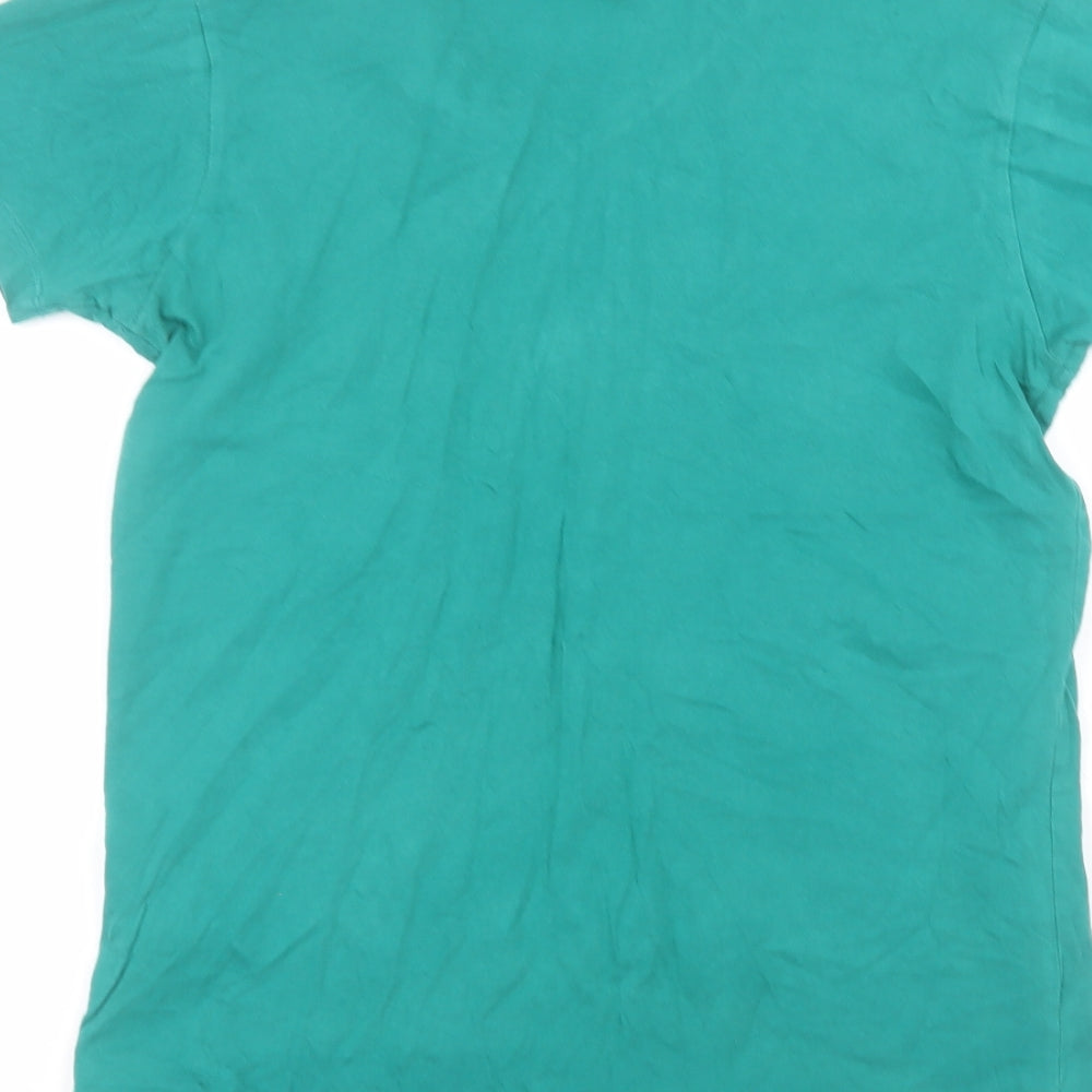 Cedar Wood State Mens Green Cotton T-Shirt Size S Round Neck