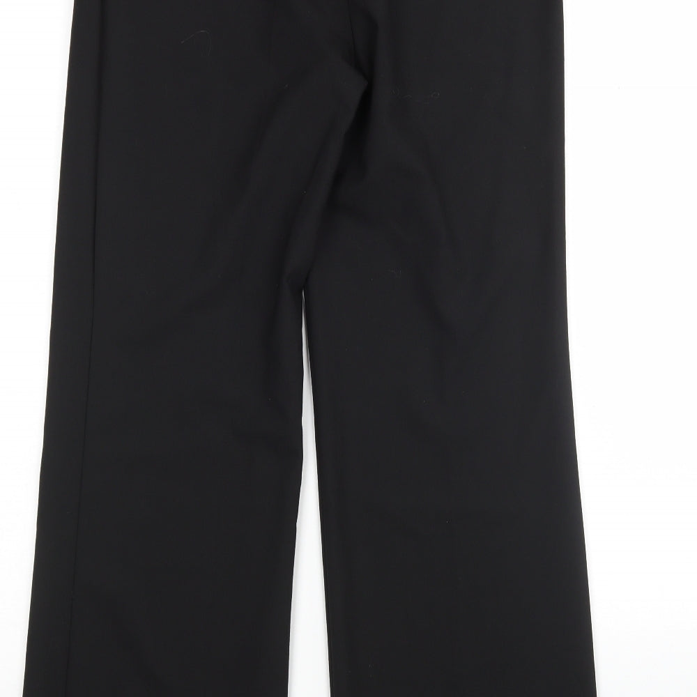 M&S Womens Black Polyester Trousers Size 10 L31 in Regular