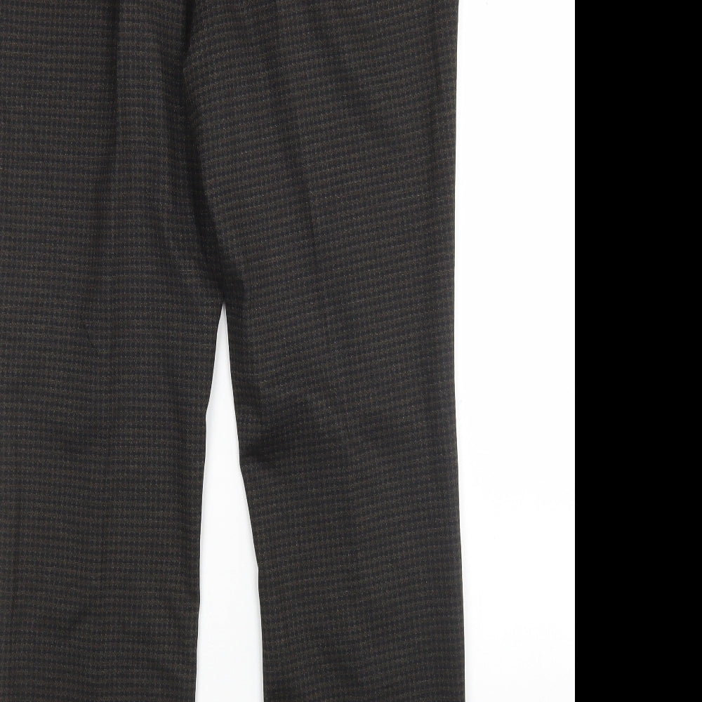 NEXT Womens Multicoloured Houndstooth Polyester Trousers Size 12 L30 in Regular