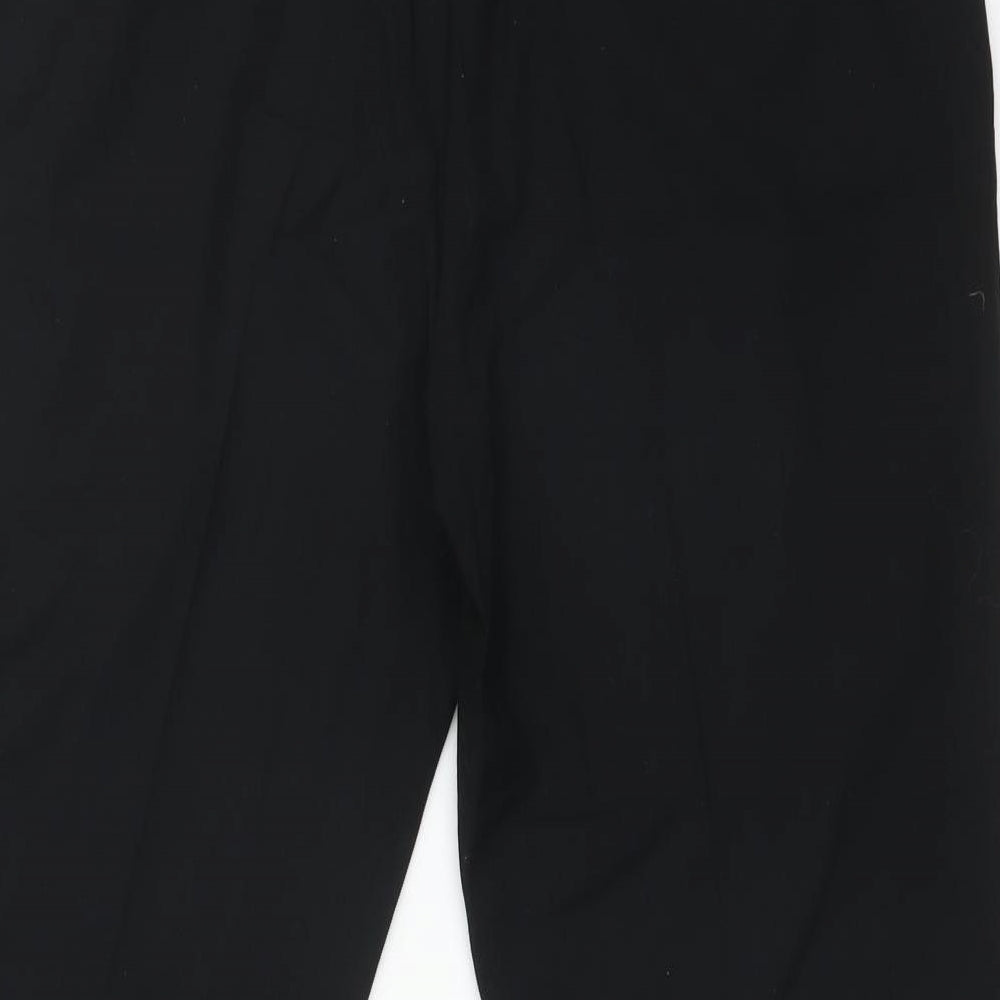 ST MICHAEL Womens Black Polyester Trousers Size 14 L27 in Regular