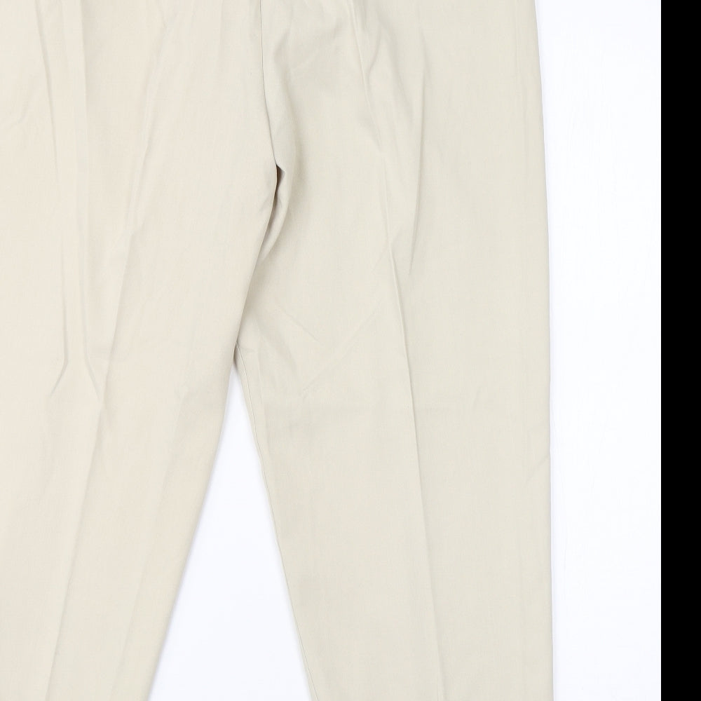 Classic Womens Beige Viscose Dress Pants Trousers Size 18 L24 in Regular